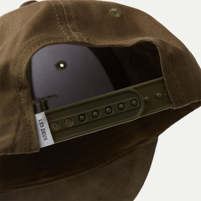 Les Deux Caps BASEBALL CAP SUEDE II LDM702003 OLIVE NIGHT/IVORY